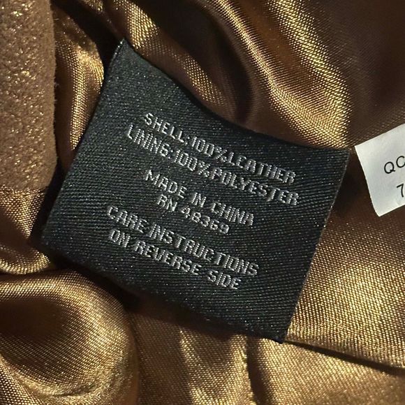 Vtg SAGUARO Shimmering Copper Brown LEATHER FULL ZIP Belted JACKET Sz M - Picture 6 of 9